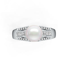 14K Gold Semi Mount Ring Setting Round RD 8x8mm Diamond Accent DHJ