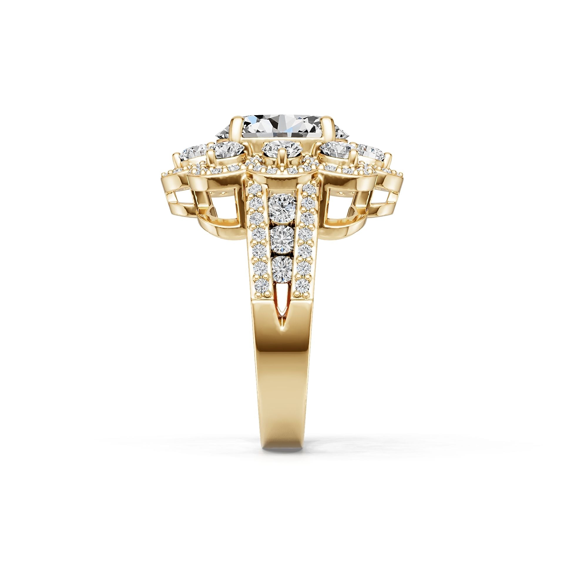 14K Gold Semi Mount Ring Setting Oval Ov 10x8mm Diamond Accent Syz Jewelry