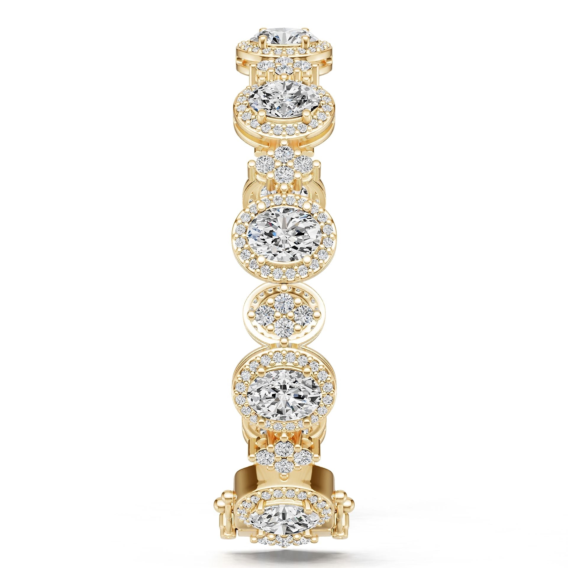 Platinum Semi Mount Bracelet Setting Round Ro 5x6mm Diamond Accent Syz Jewelry