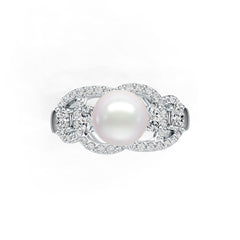 10K Gold Semi Mount Ring Setting Round RD 8.5mm Moissanite Accent DHJ