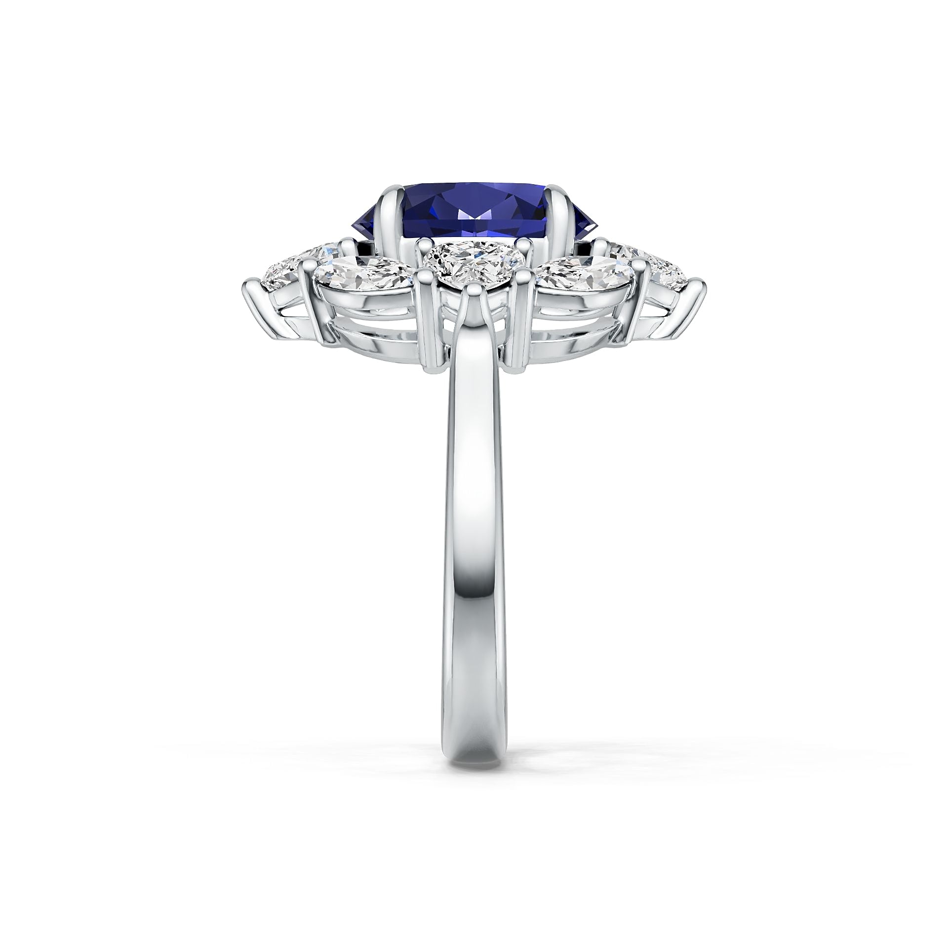Sterling Silver Semi Mount Ring Setting Round Ro 10x8mm Syz Jewelry