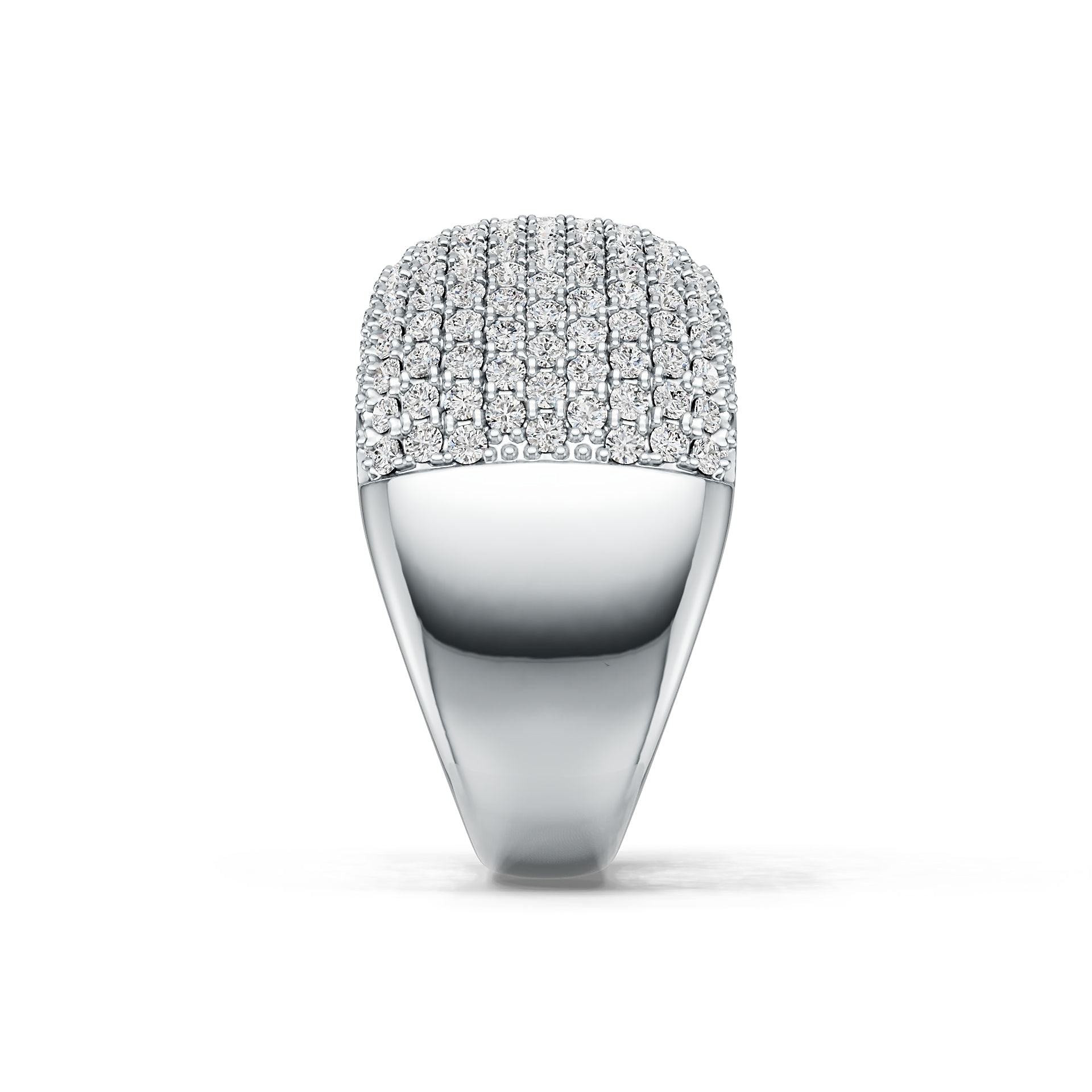 Sterling Silver Dome Pave Ring with White Topaz or Moissanite DHJ