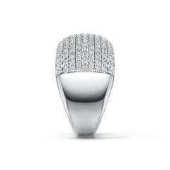 Sterling Silver Dome Pave Ring with White Topaz or Moissanite DHJ