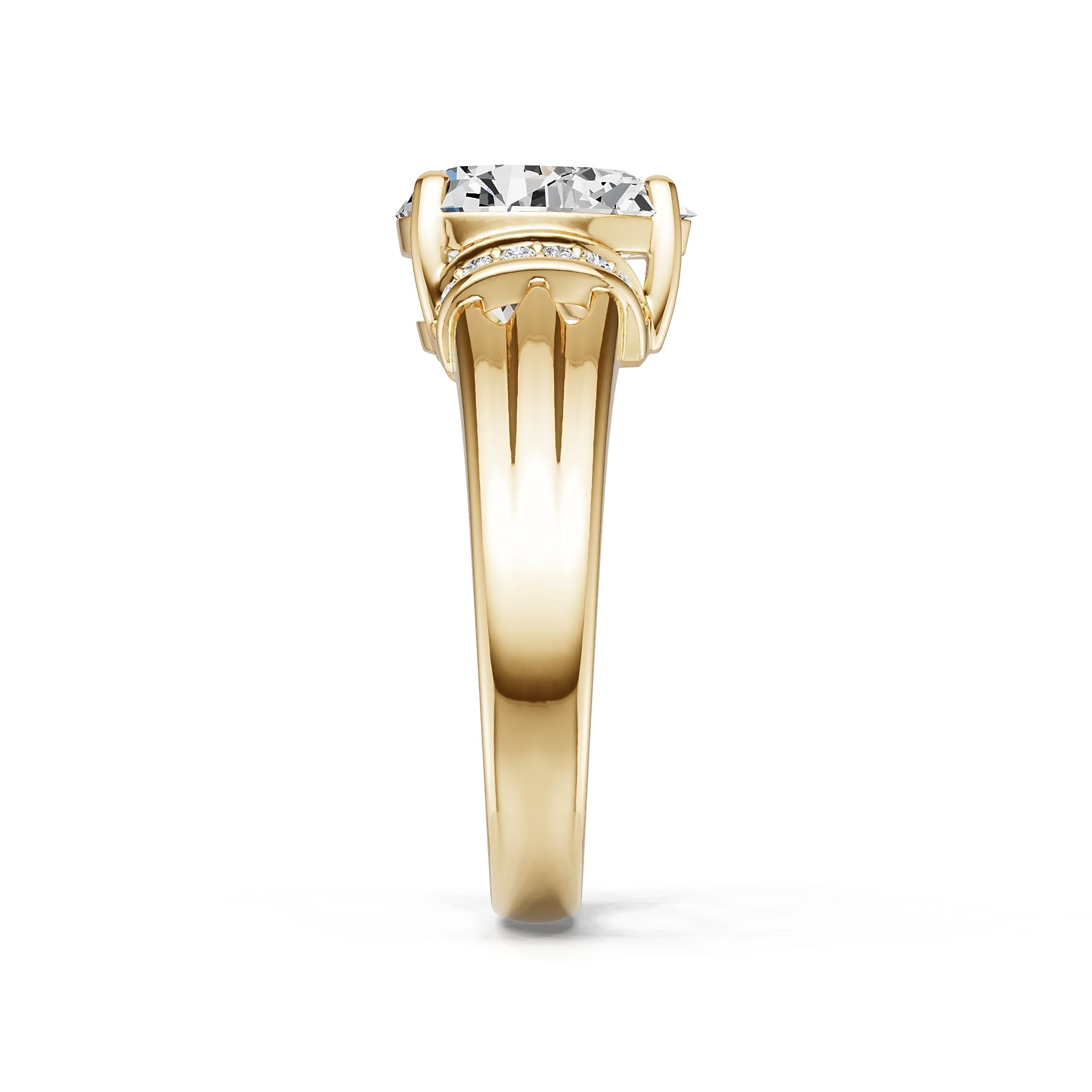 Platinum Semi Mount Ring Setting Round Ro 10x8mm Diamond Accent Syz Jewelry