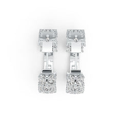 Platinum Semi Mount Earrings Setting Oval OV 5X3mm Diamond Accent DHJ