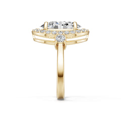10K Gold Semi Mount Ring Setting Oval Ov 5x9mm Moissanite Accent Syz Jewelry