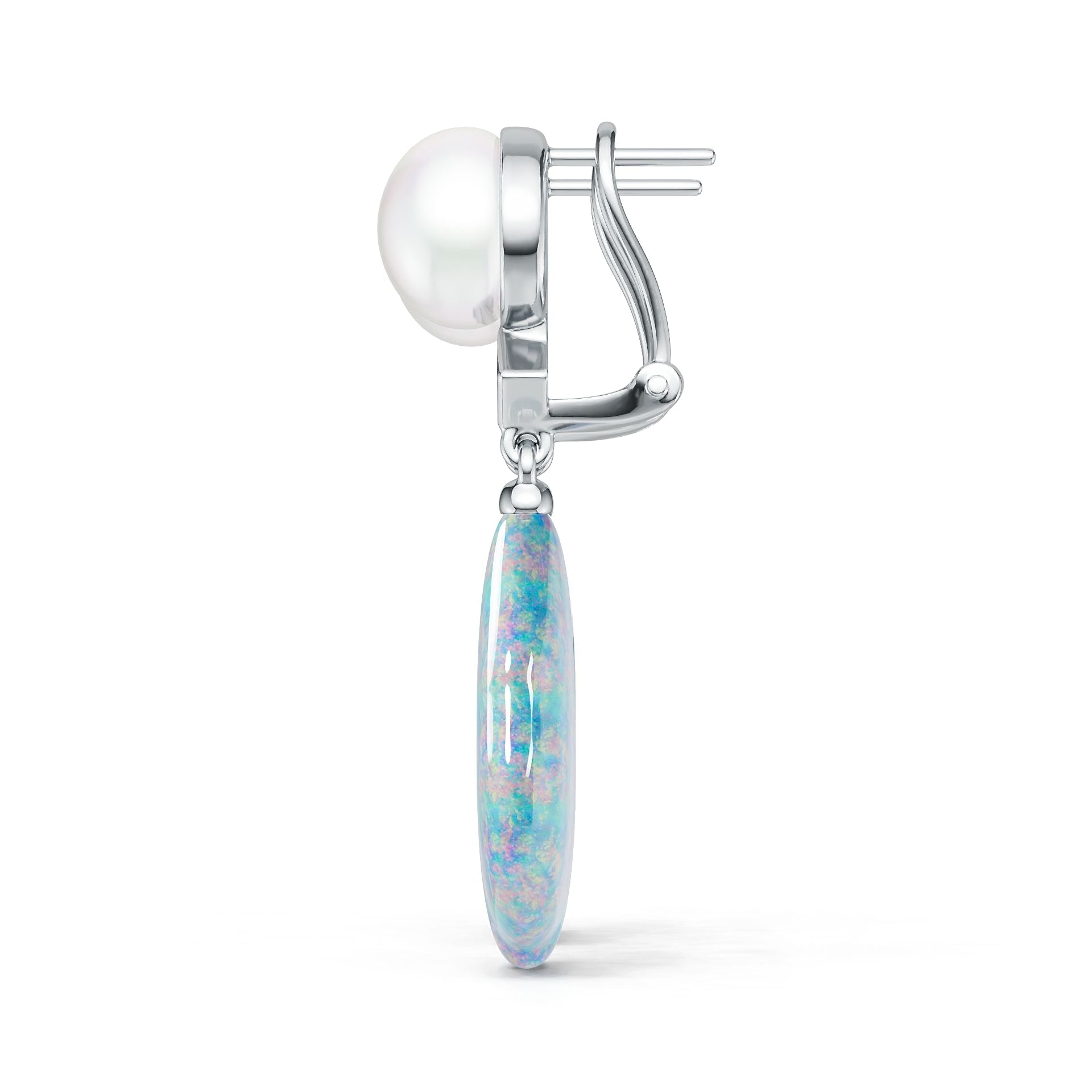 Sterling Silver Semi Mount Earrings Setting Round RD 9x9mm Pearl DHJ