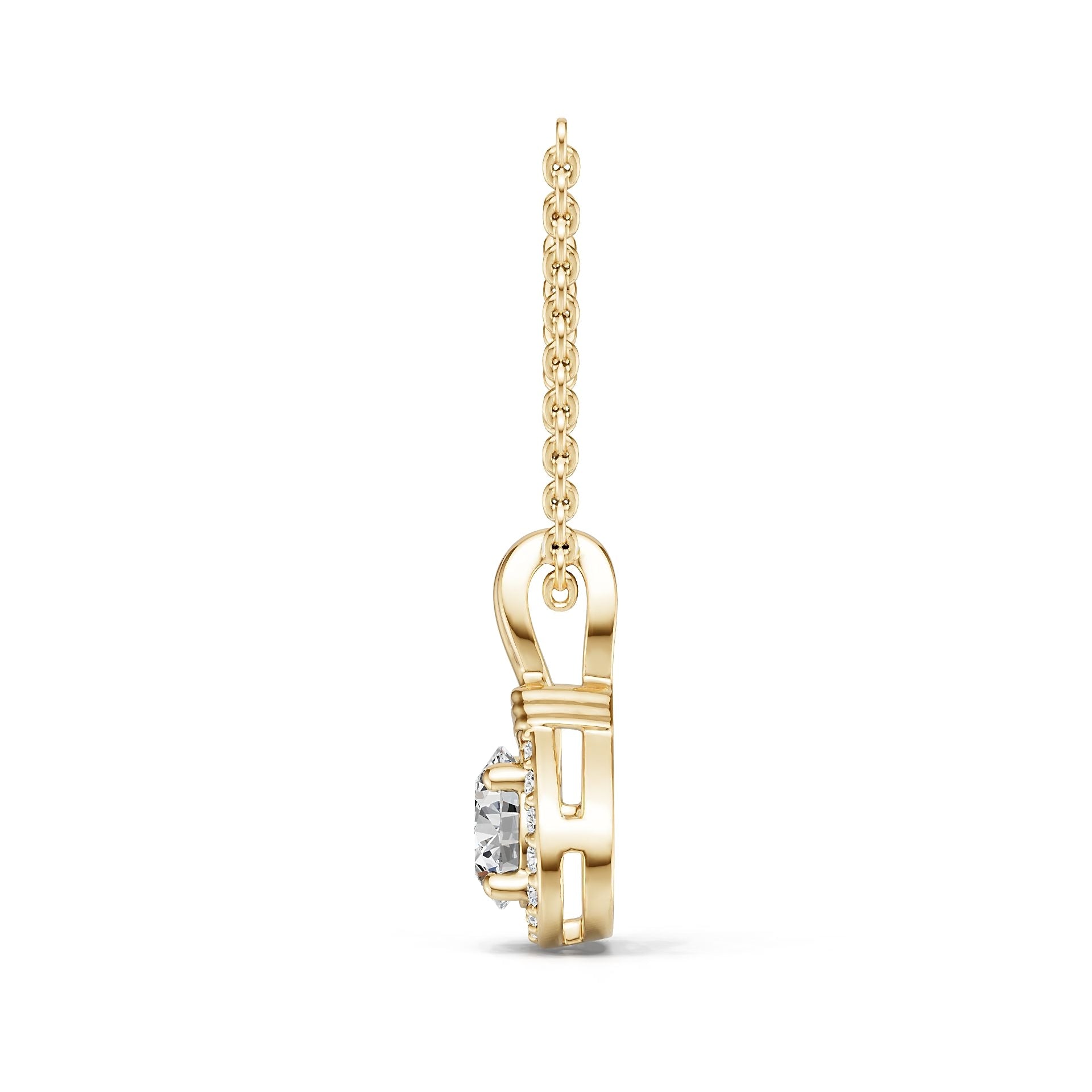 14K Gold Semi Mount Pendant Setting Round Ro 5x5mm Diamond Accent Syz Jewelry