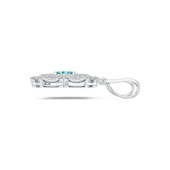 Sterling Silver Semi Mount Earrings Setting Emerald OCT 7X5mm with White Topaz DHJ