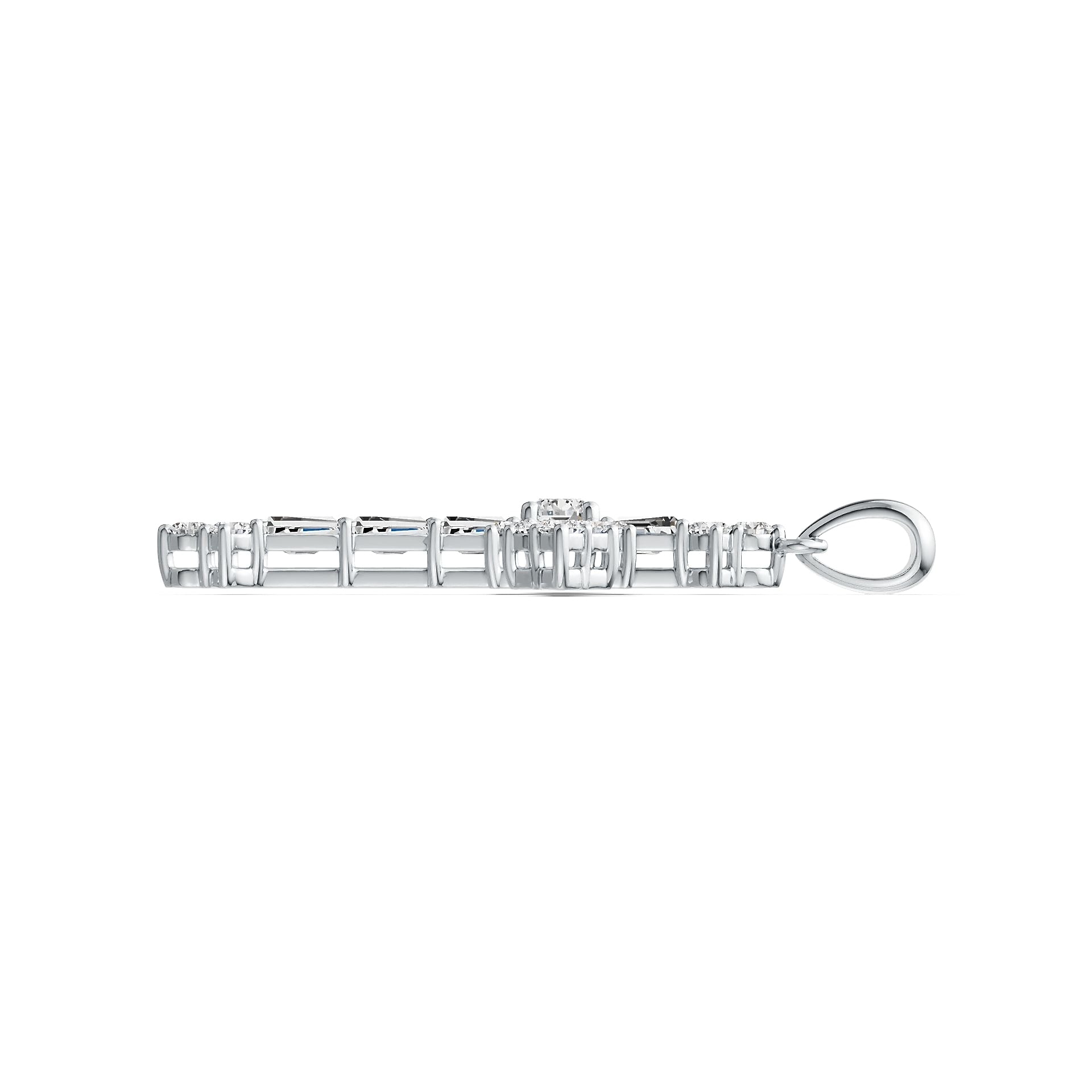 Sterling Silver Semi Mount Pendant Setting Round RD 4x4mm Cross Theme DHJ
