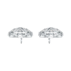 14K Gold Earrings Dangling Cluster Round-Shaped with or Moissanite Diamond Accent DHJ