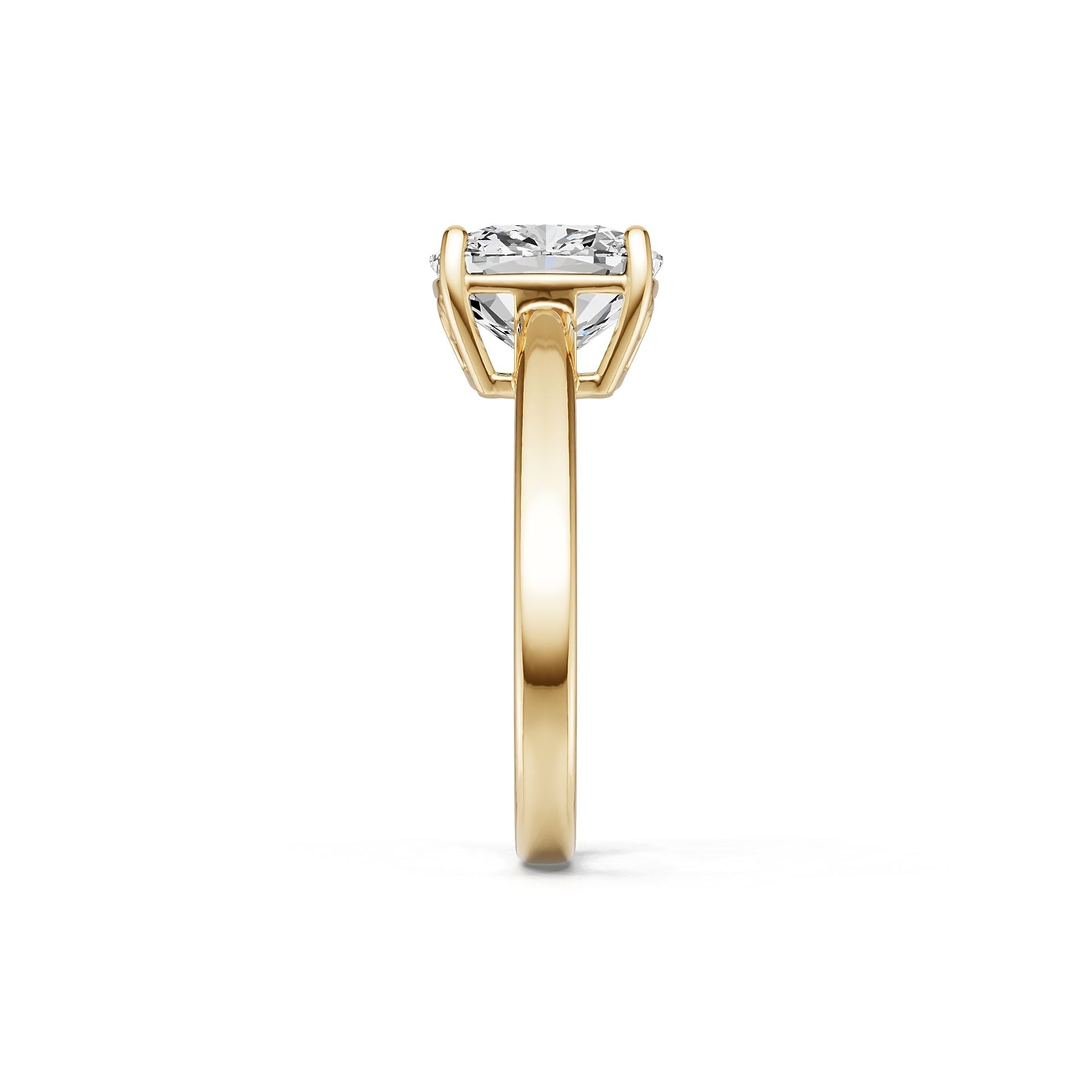 18K Gold Semi Mount Ring Setting Cushion Cu 9x9mm Diamond Accent Syz Jewelry
