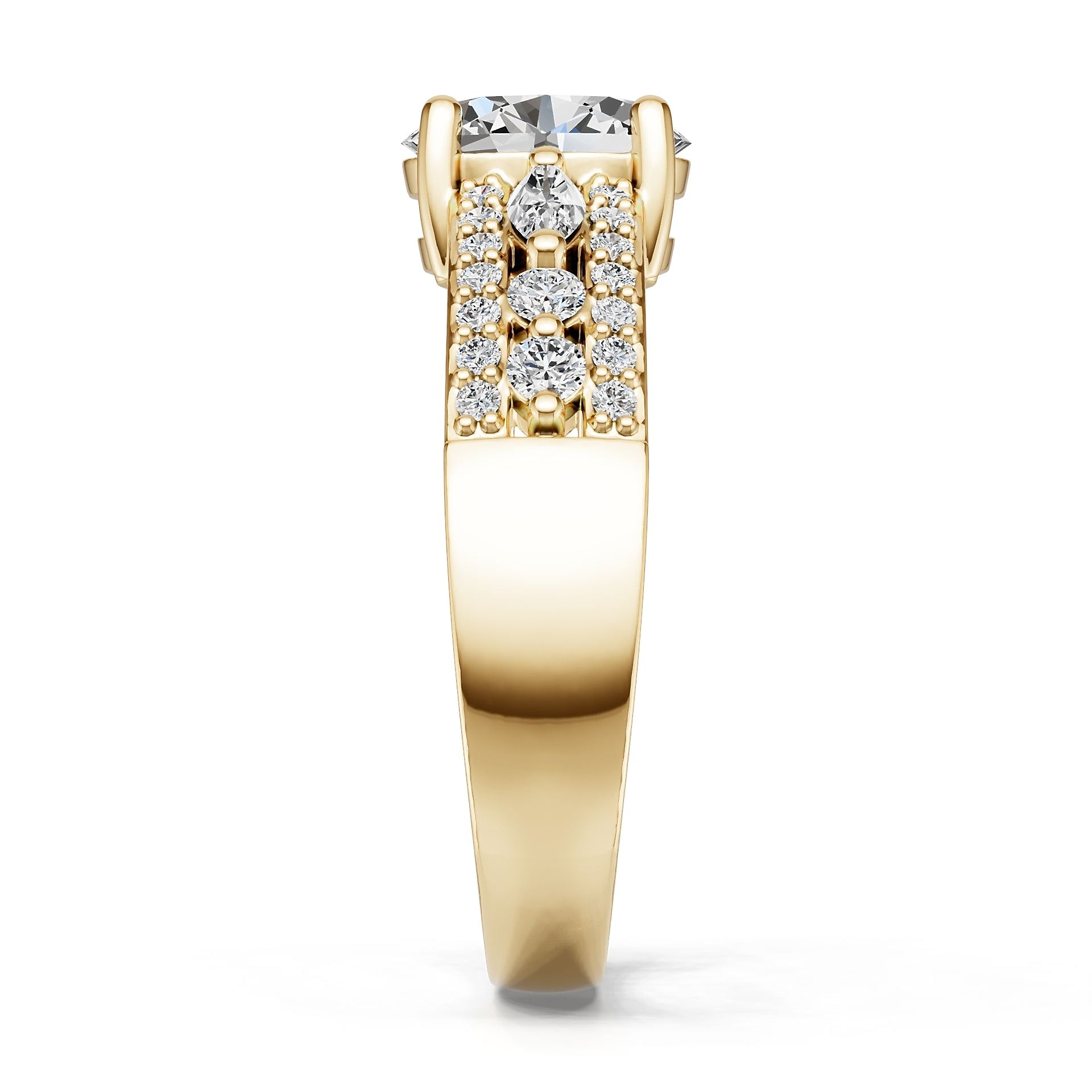 10K Gold Semi Mount Ring Setting Oval Ov 8x6mm Moissanite Accent Syz Jewelry