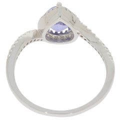 Platinum Semi Mount Ring Setting Pear PE 8x6mm Halo Delicate Diamond Accent Syzjewelry