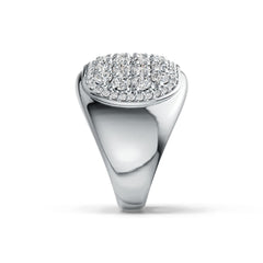 Sterling Silver Ring Multi-Row with White Topaz or Moissanite DHJ