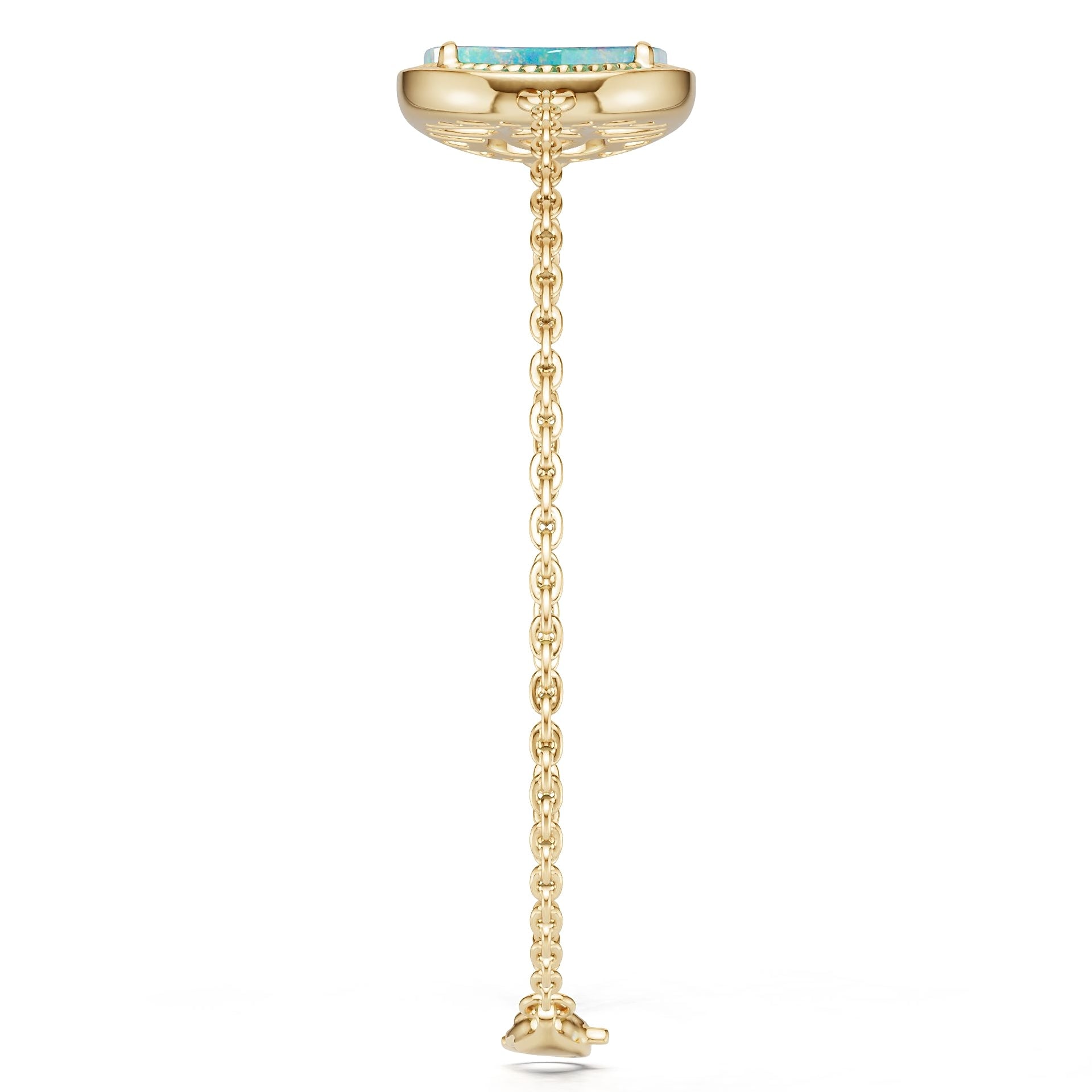 18K Gold Semi Mount Bracelet Setting Round Ro 17x12mm Syz Jewelry