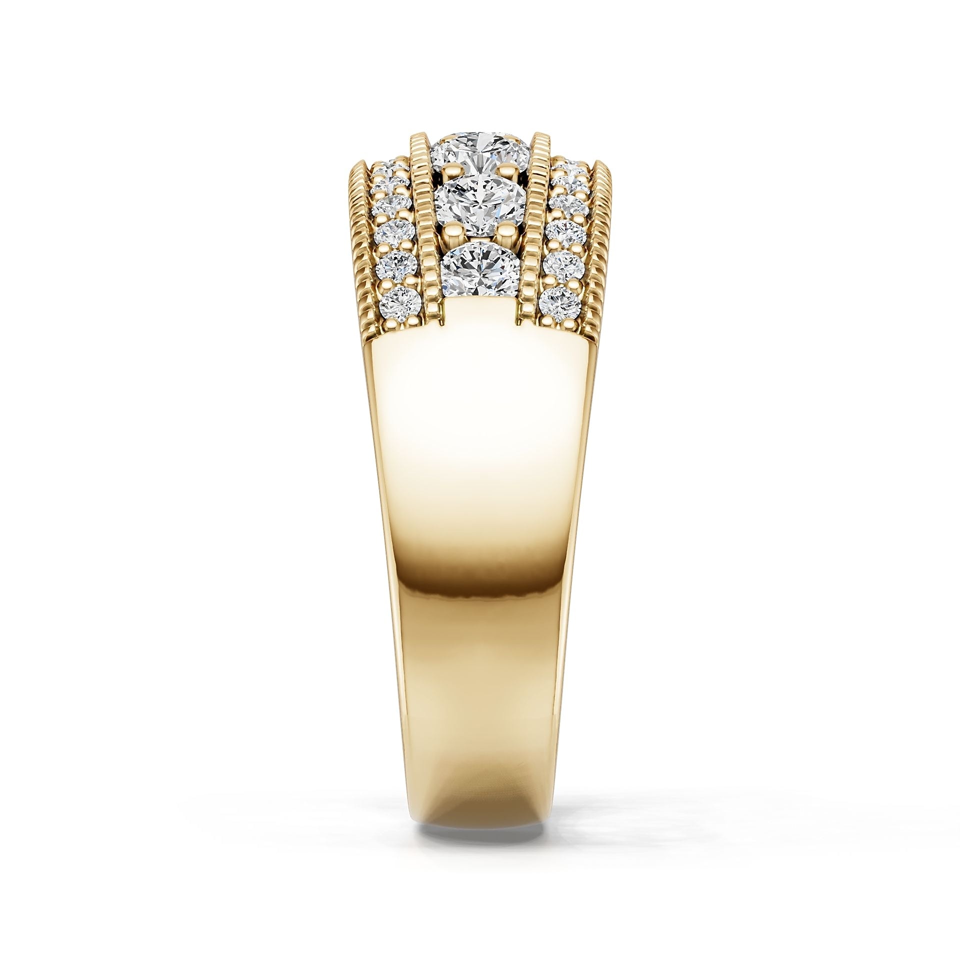 14K Gold Semi Mount Ring Setting Round Ro 6x6mm Diamond Accent Syz Jewelry