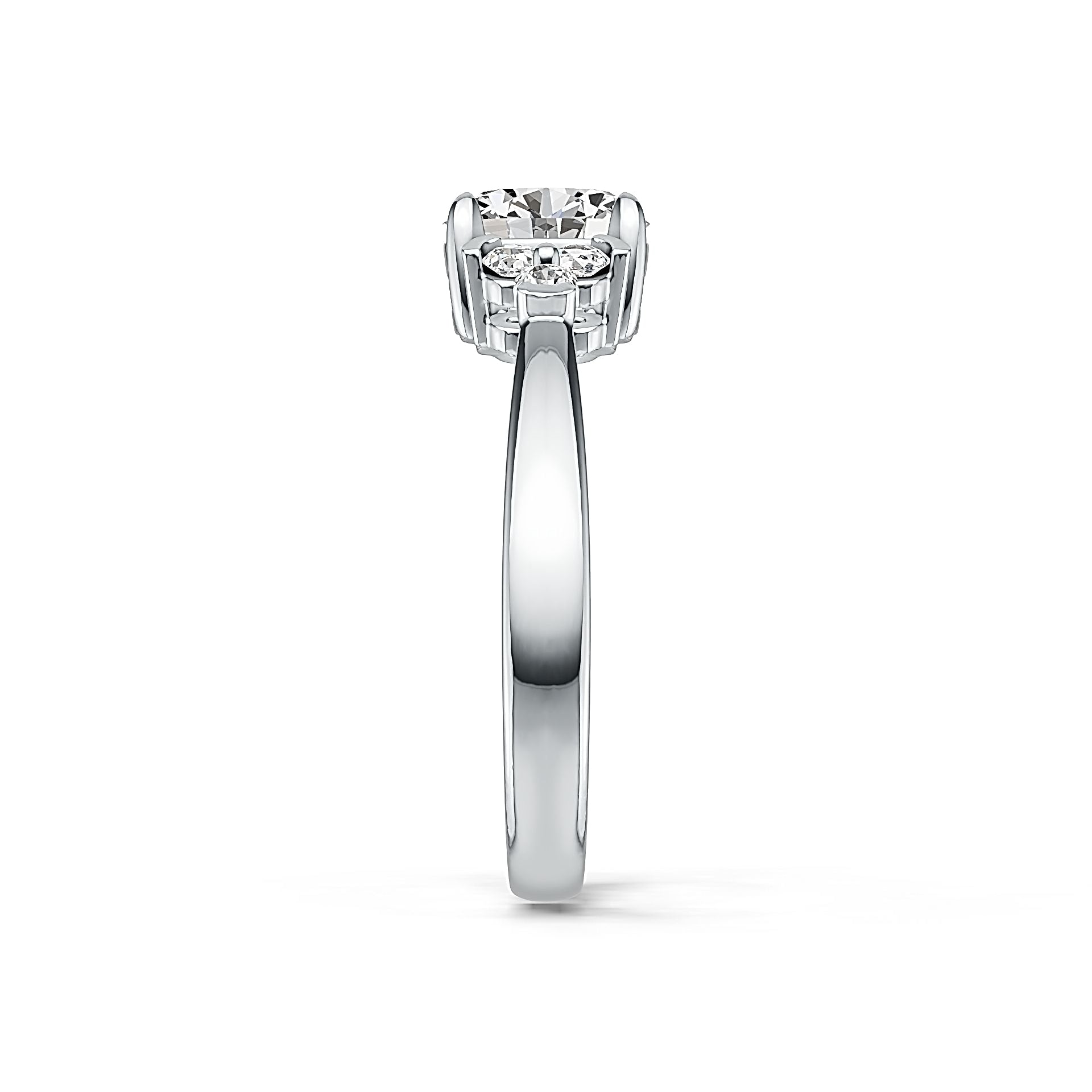 Sterling Silver Semi Mount Ring Setting Oval OV 6x5mm With Accent White Topaz Syzjewelry