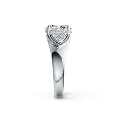 14K Gold Semi Mount Ring Setting Oval OV 10X8mm with Diamond Accent DHJ