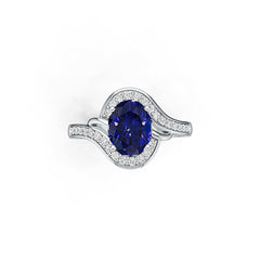 18K Gold Semi Mount Ring Setting Oval OV 9x7mm Diamond Accent DHJ