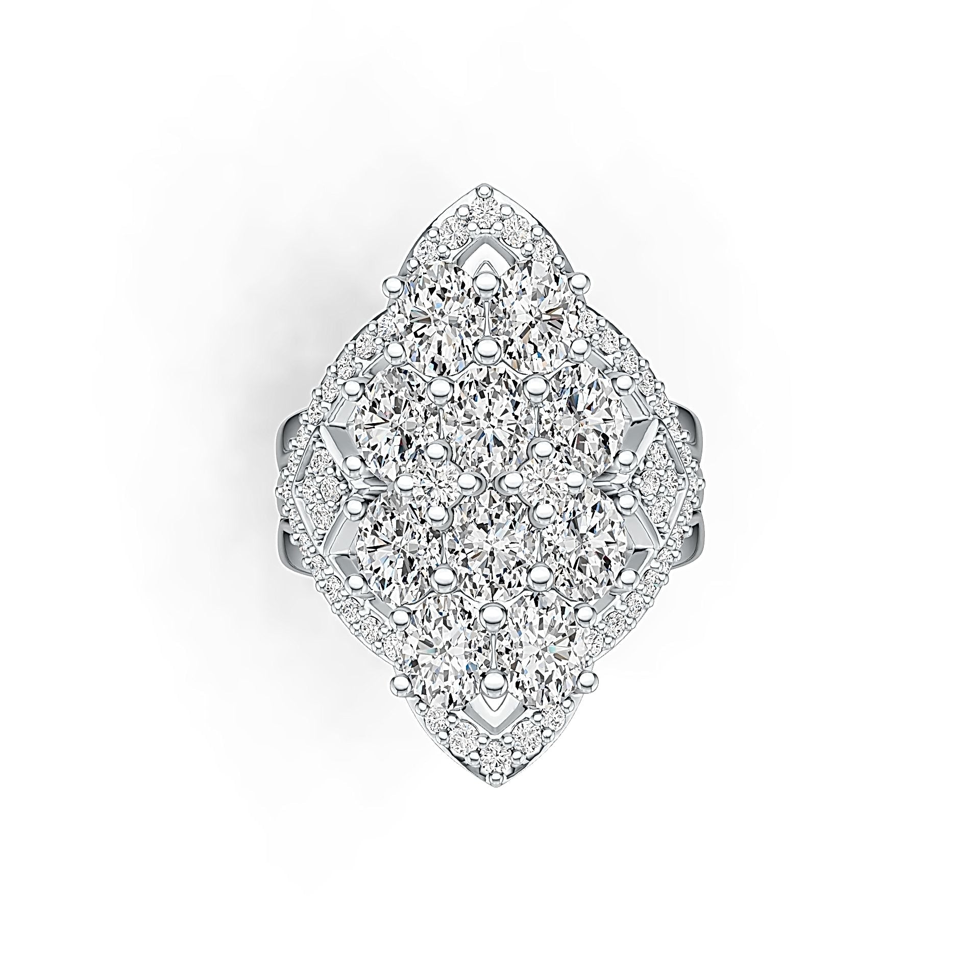 14K Gold Semi Mount Ring Setting Oval OV 5X4mm with White Topaz Diamond Accent DHJ