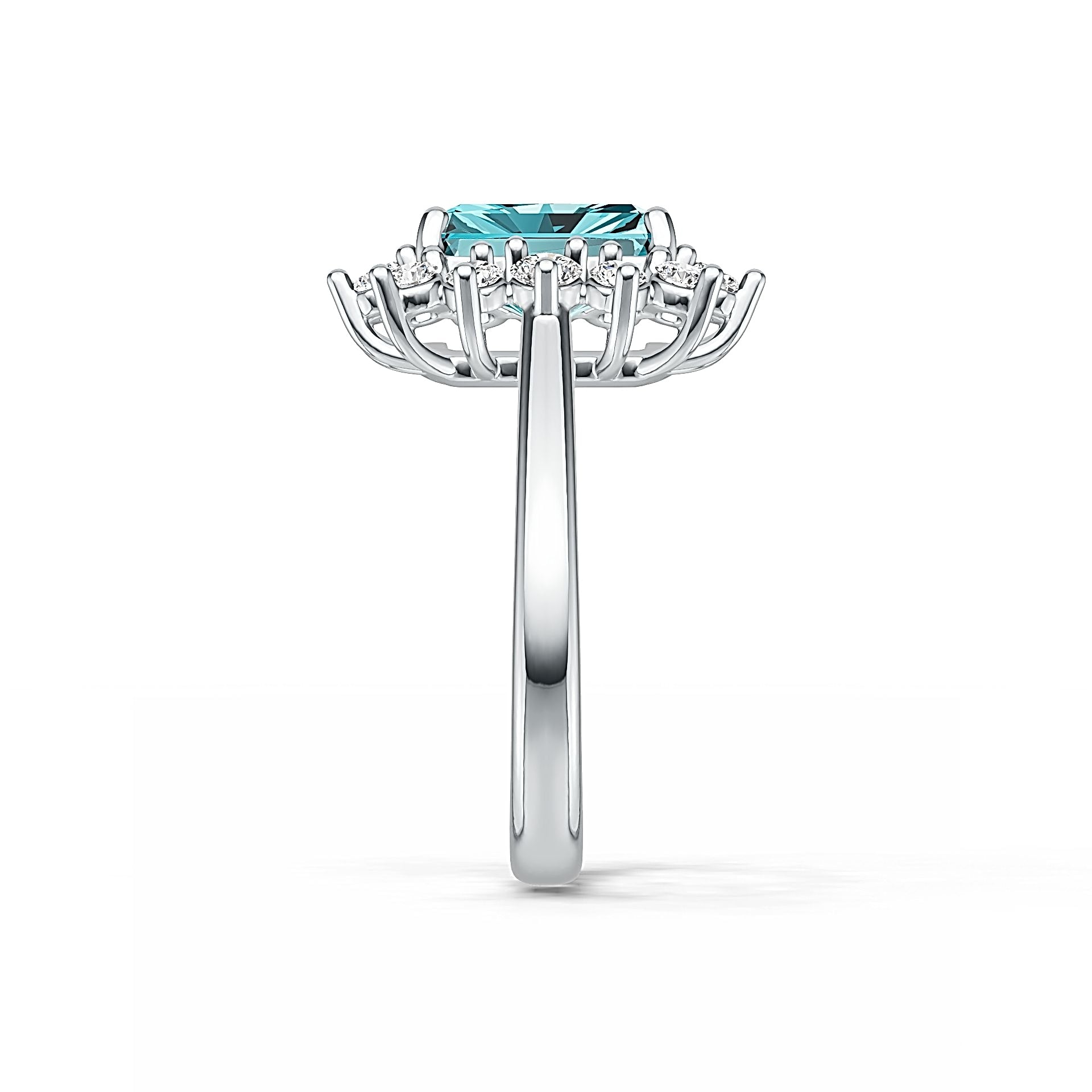 Sterling Silver Semi Mount Ring Setting Emerald OCT 9X7mm Syzjewelry