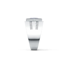 Sterling Silver Semi Mount Ring Setting Princess SQ 7x7mm Men's Ring Mounting Full Bezel Set Syzjewelry