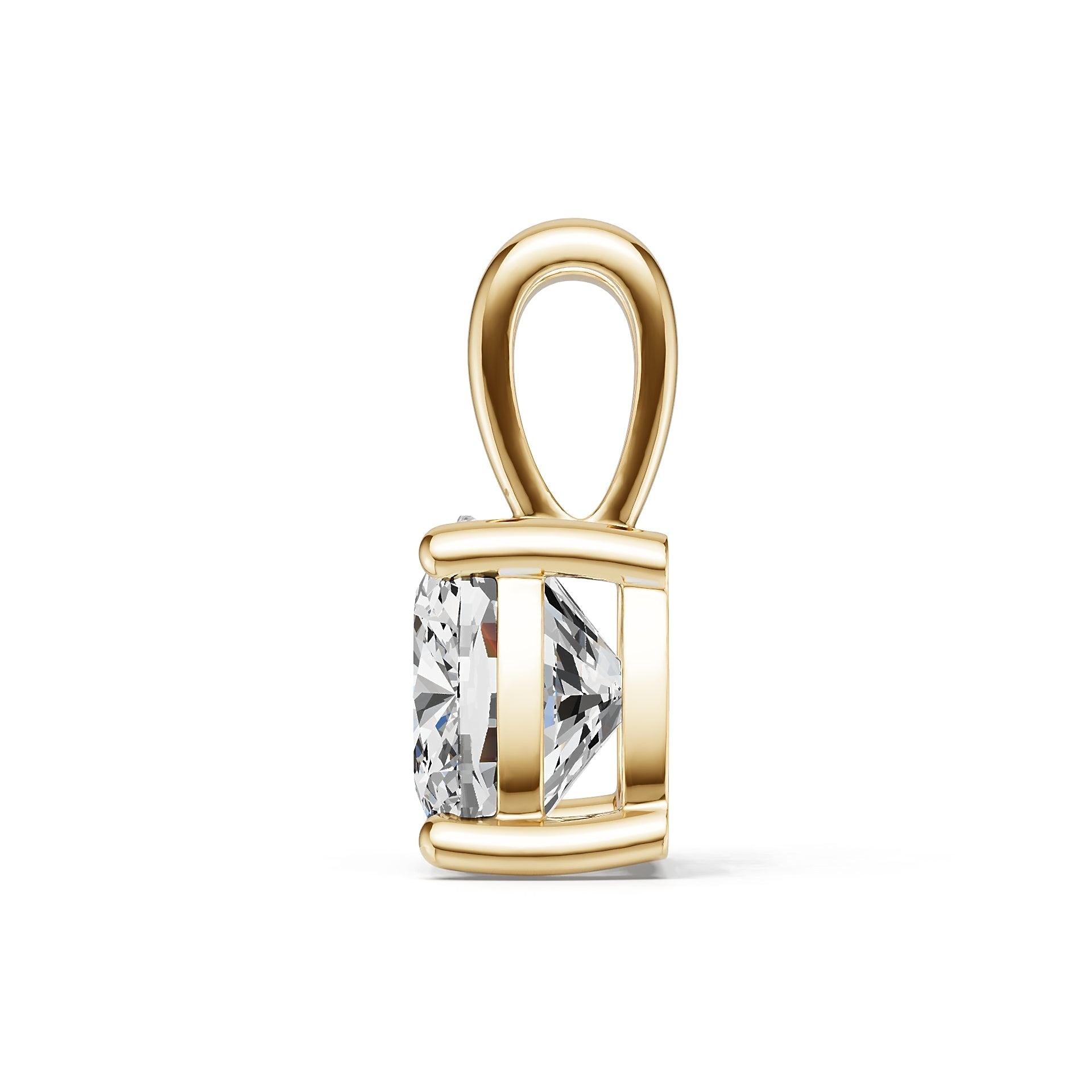 18K Gold Semi Mount Pendant Setting Cushion Cu 5x7mm Diamond Accent Syz Jewelry