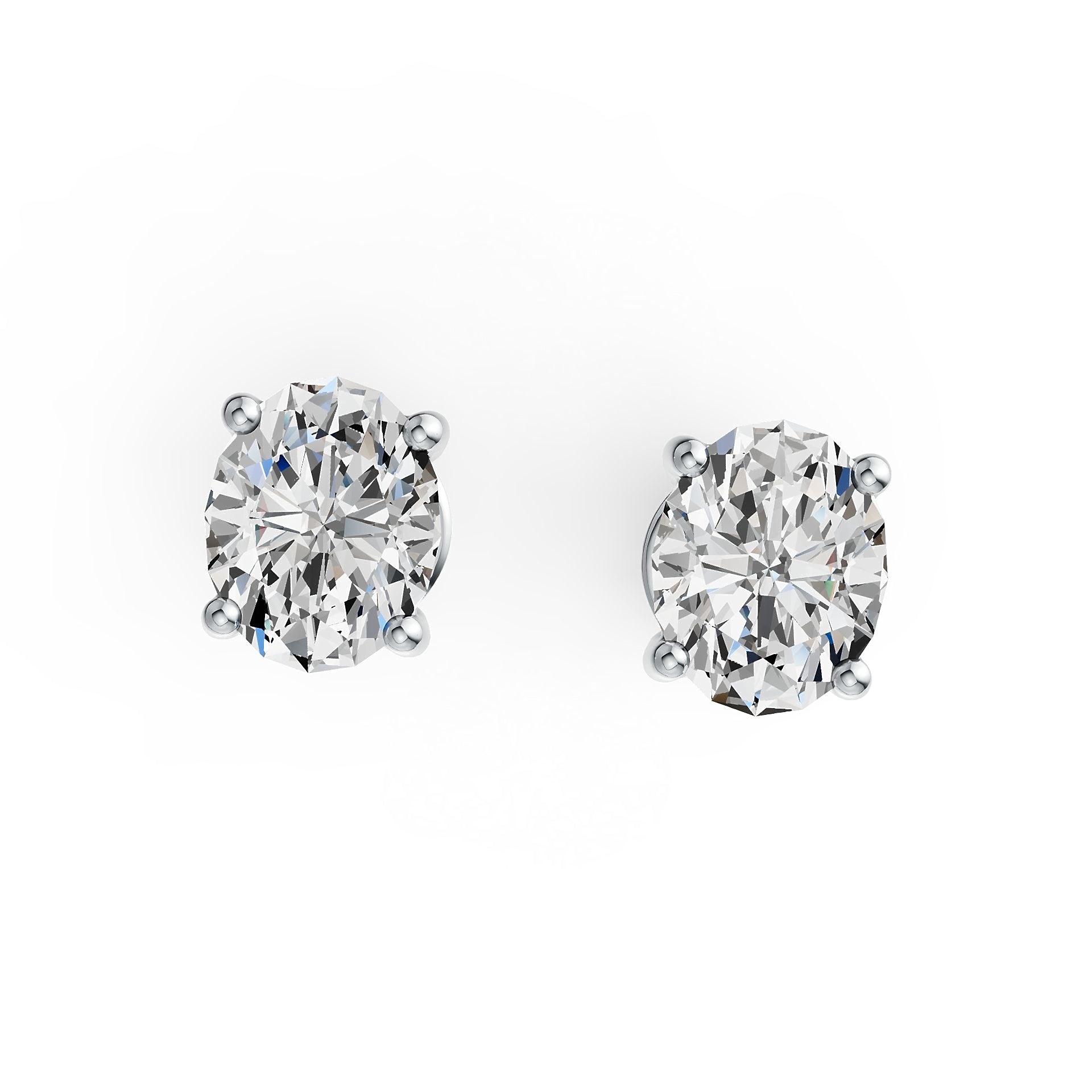 14K Gold Semi Mount Earrings Setting Oval OV 5X4mm Simple Stud DHJ