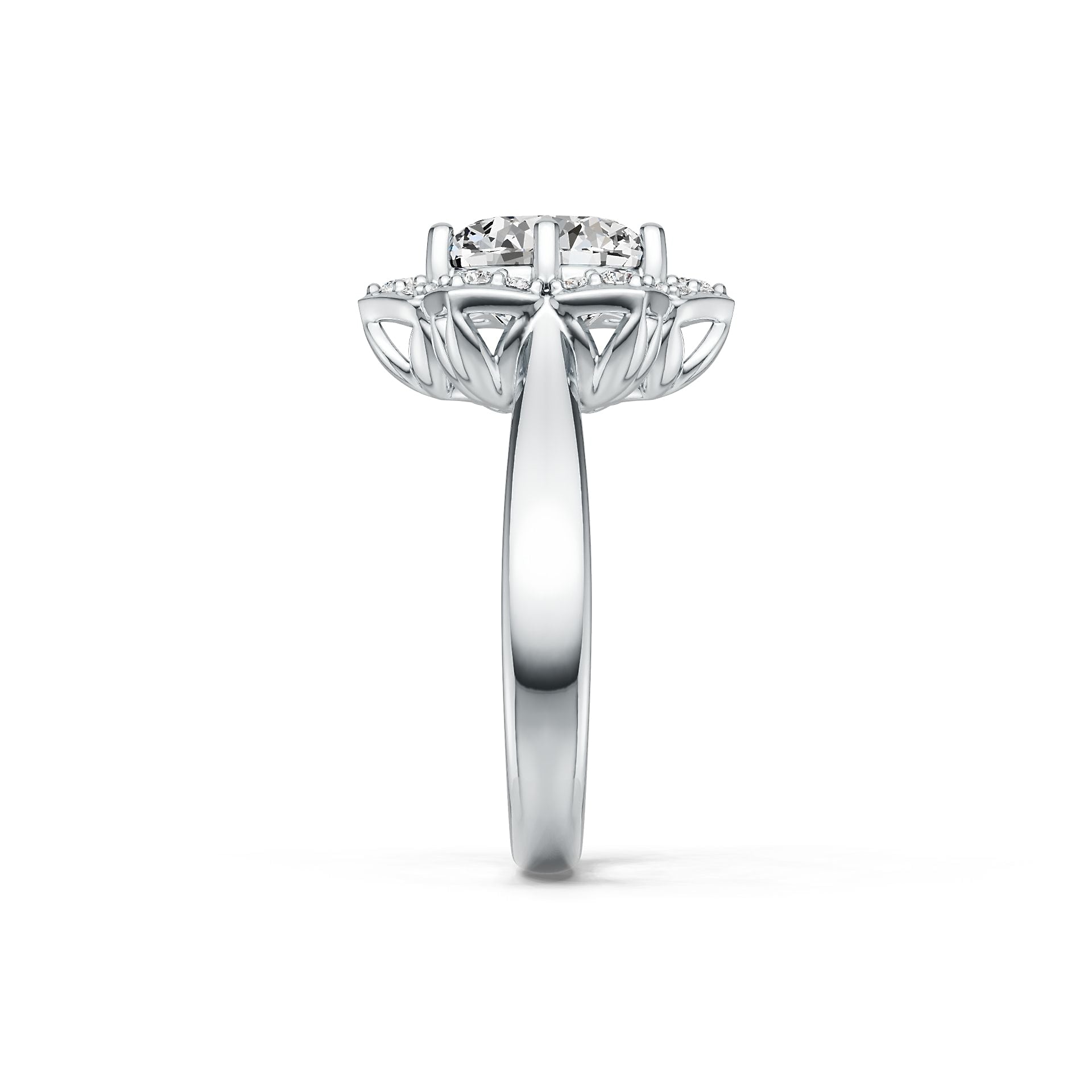 Sterling Silver Semi Mount Ring Setting Round RD 9.5mm DHJ