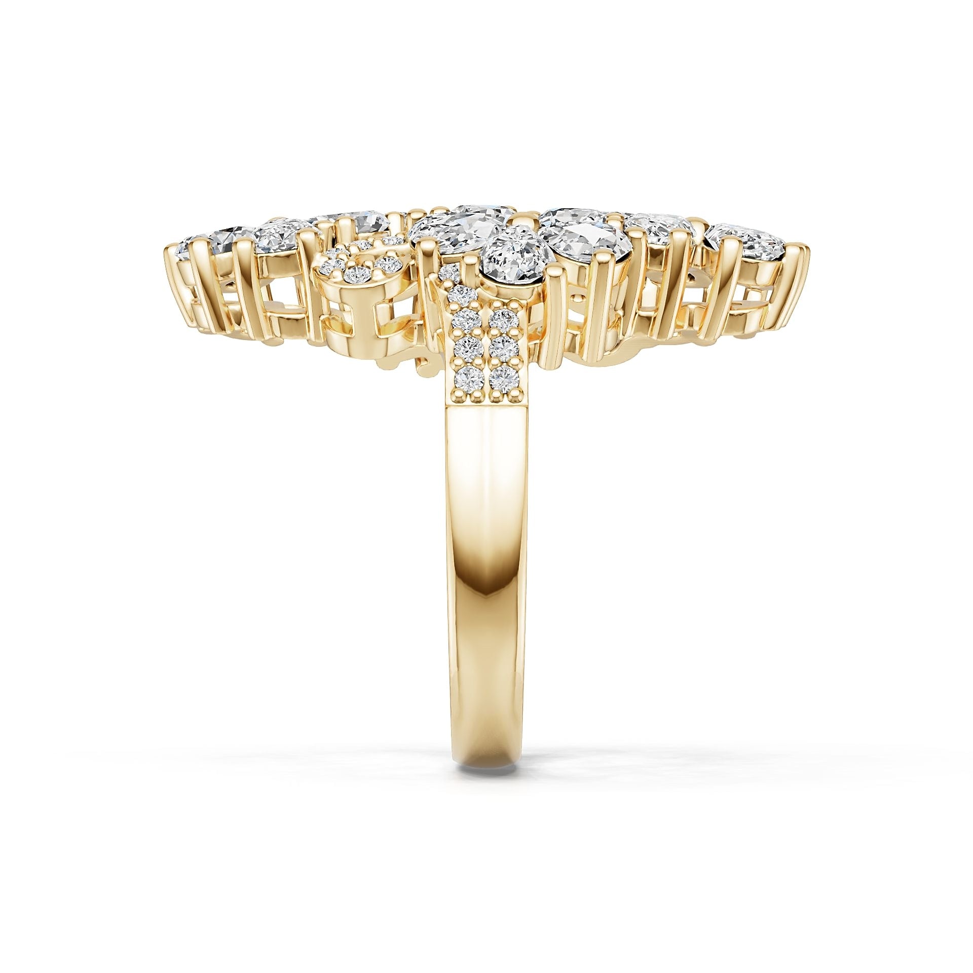 10K Gold Semi Mount Ring Setting Pear Pe 4x3mm Moissanite Accent Syz Jewelry