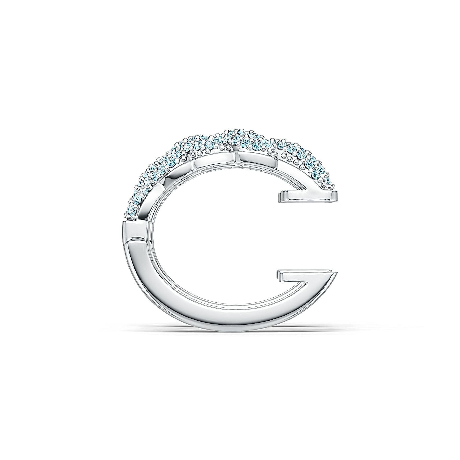 Platinum Ear Cuff Earrings Twist Style with or Moissanite Diamond Accent DHJ