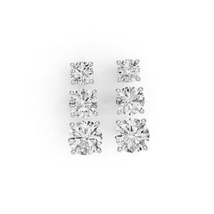 18K Gold Semi Mount Earrings Setting Round RD 6x6mm RD 5X5mm RD 4X4mm DHJ