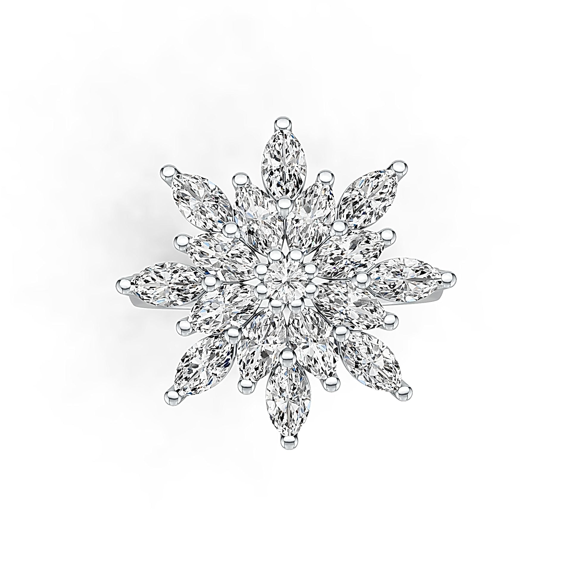 10K Gold Semi Mount Ring Setting Marquise MQ 6X3mm Moissanite Accent DHJ