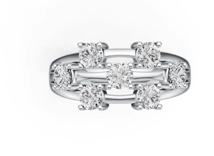 Platinum Semi Mount Ring Setting Round RD 4x4mm DHJ