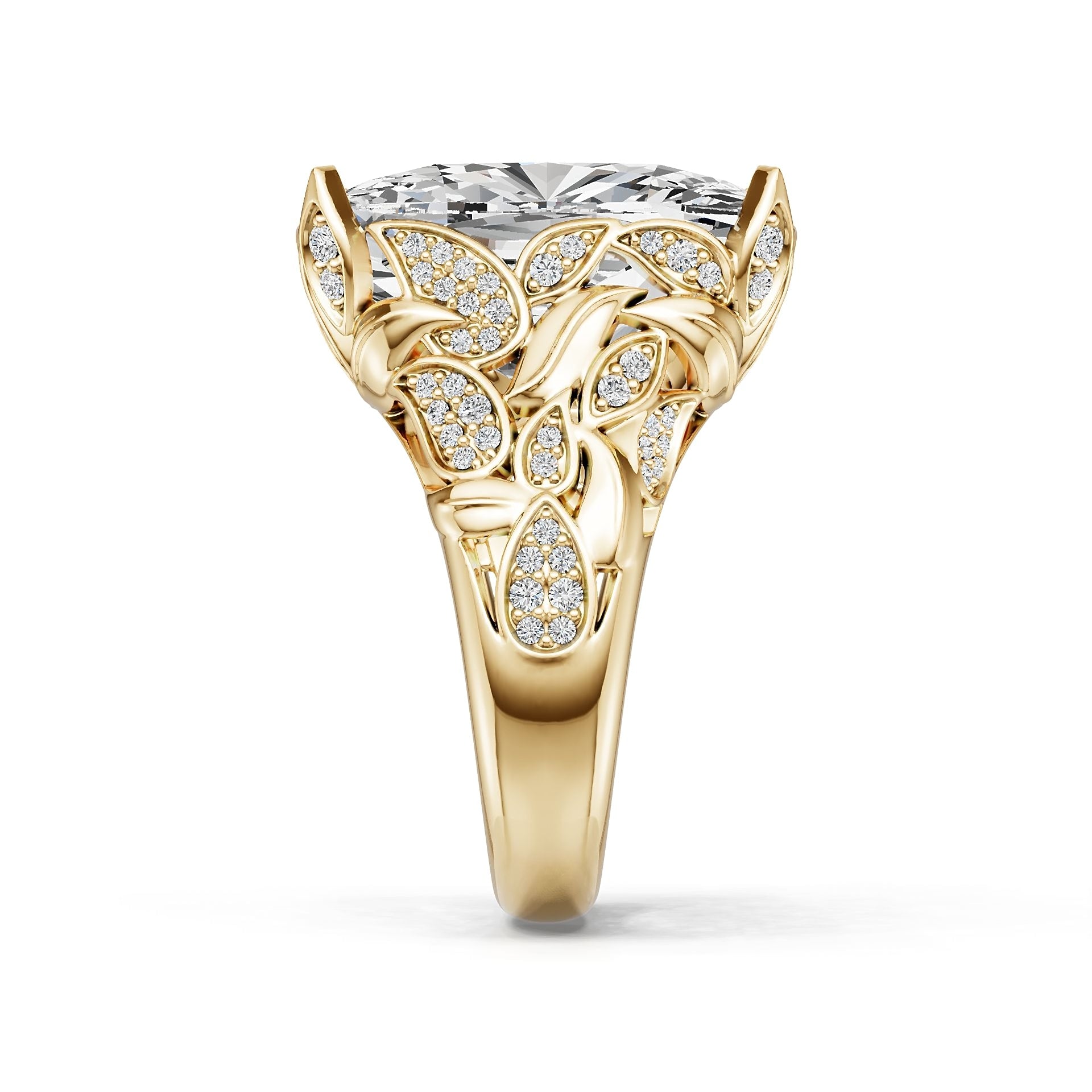 14K Gold Semi Mount Ring Setting Cushion Cu 19x14mm Diamond Accent Syz Jewelry