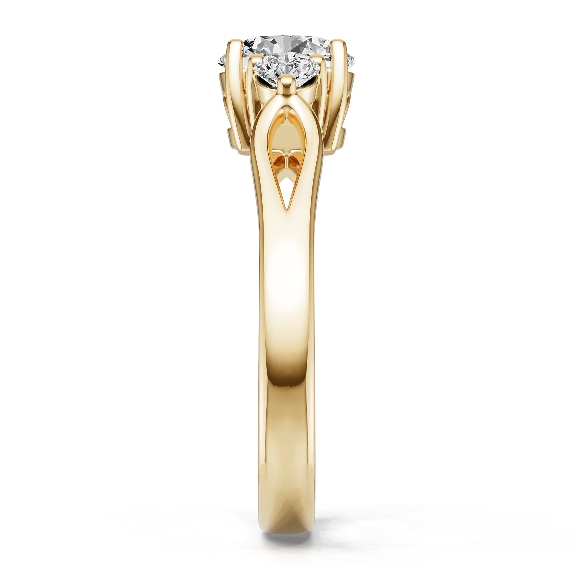 10K Gold Semi Mount Ring Setting Round Ro 6x6mm Moissanite Accent Syz Jewelry