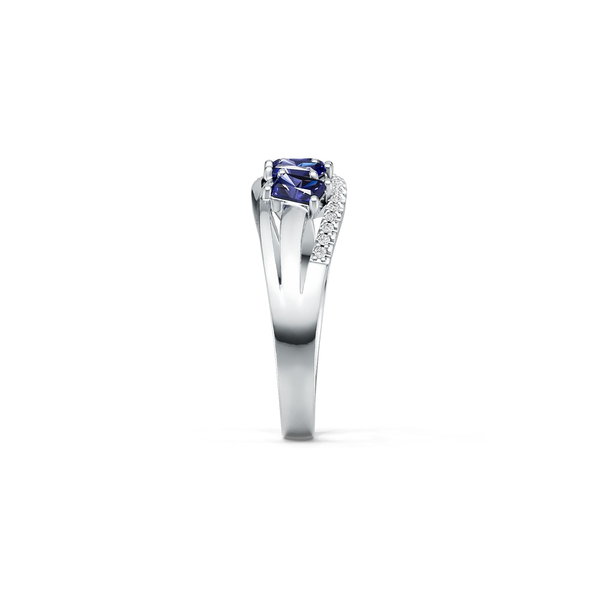10K 14K Gold or 10K Gold Semi Mount Ring Setting Emerald Em 4x3mm Moissanite Accent Syzjewelry