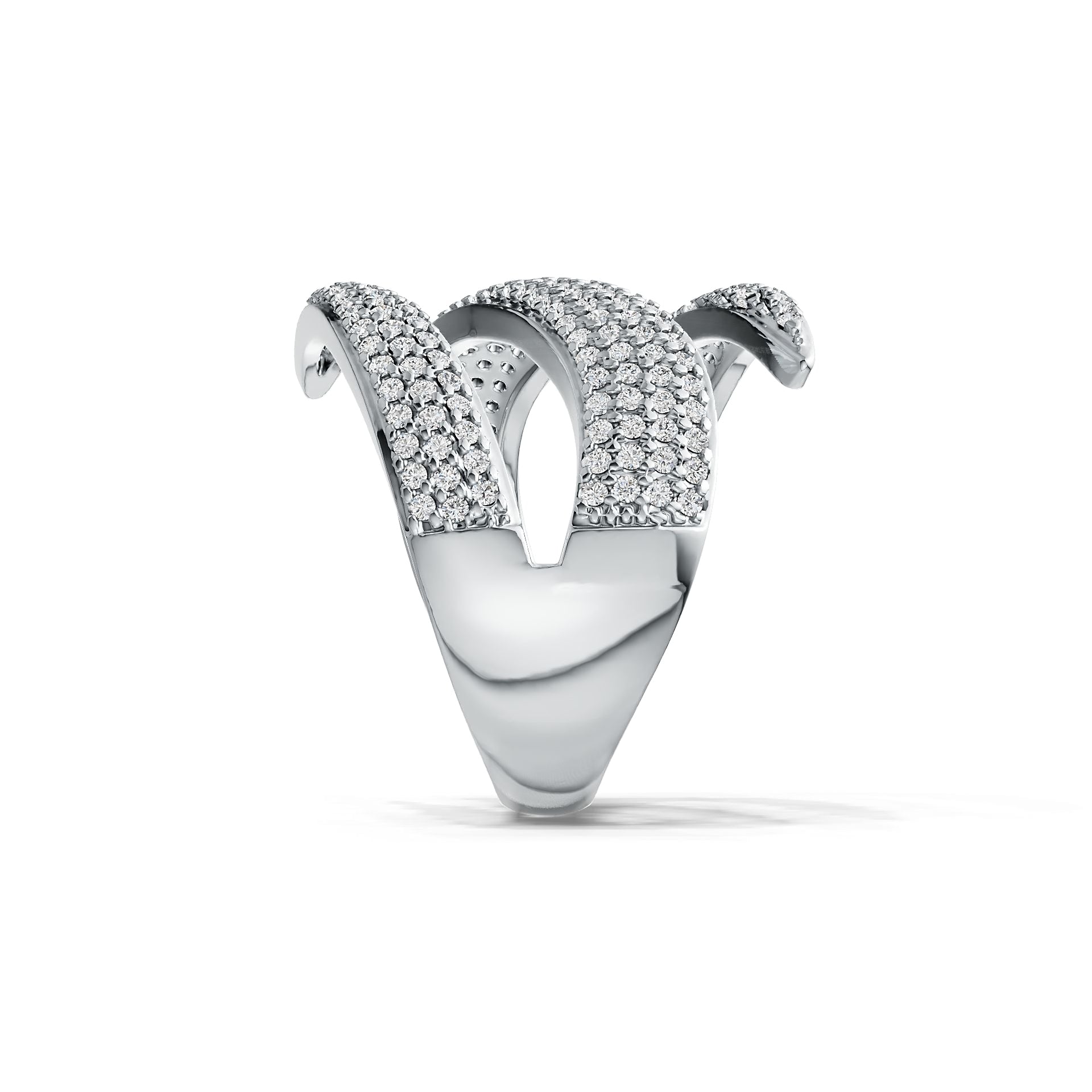 Sterling Silver Cocktail Ring Wrap-Style with White Topaz or Mossanite DHJ