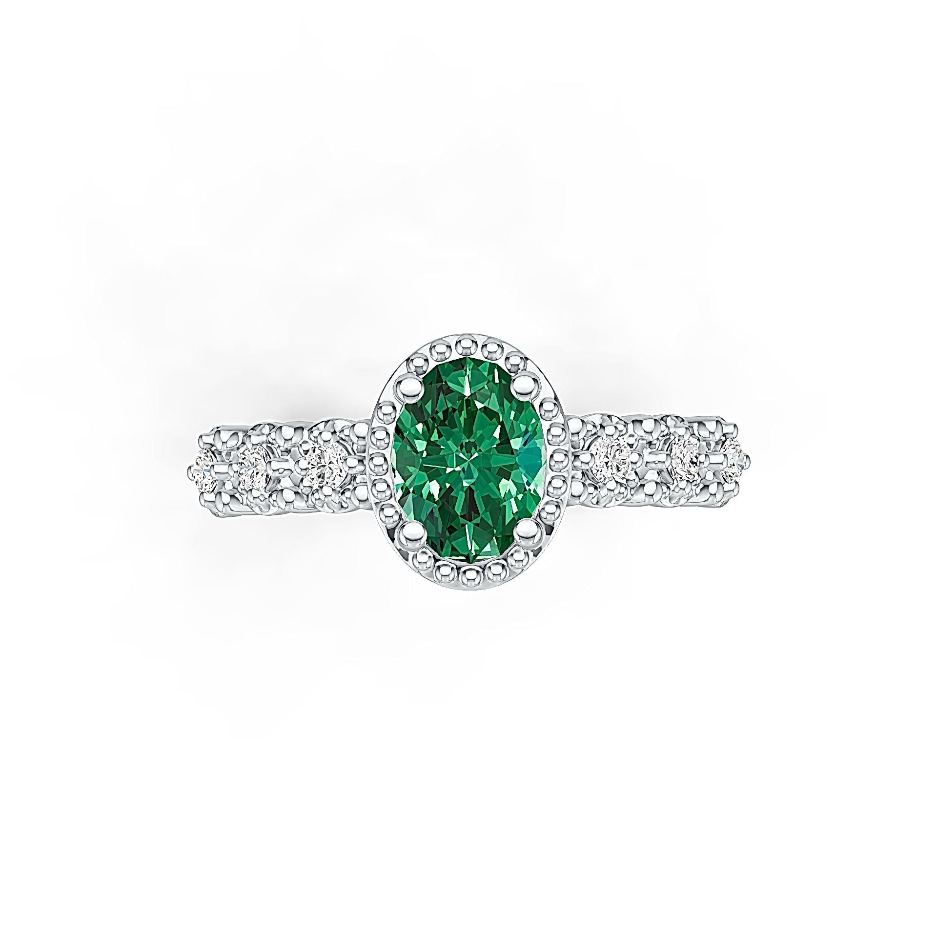 14K Gold Semi Mount Ring Setting Oval OV 8X6mm Diamond Accent DHJ