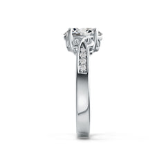 18K Gold Semi Mount Ring Setting Oval OV 9X7mm Solitaire with White Topaz Diamond Accent DHJ