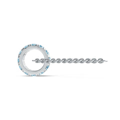 Sterling Silver Circular-Shaped Pendant with White Topaz or Moissanite Syzjewelry