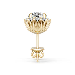 10K Gold Semi Mount Earrings Setting Round Ro 6x6mm Moissanite Accent Syz Jewelry