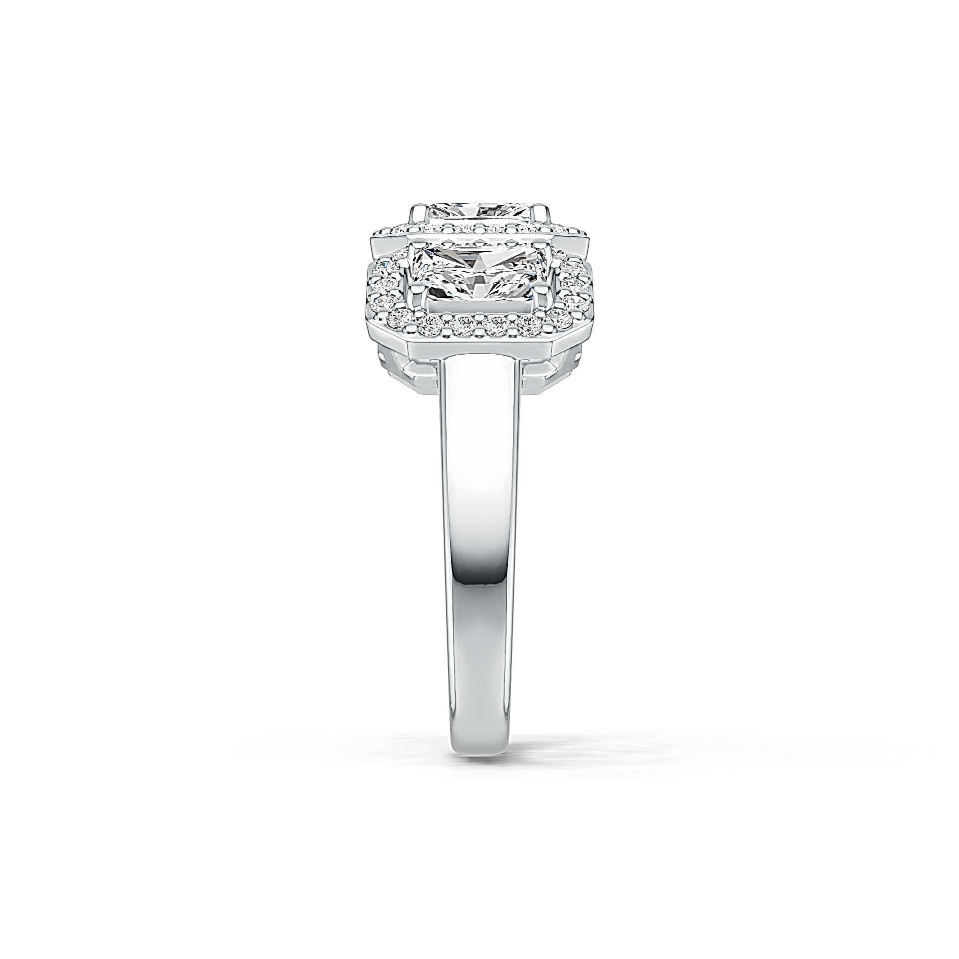 Sterling Silver Semi Mount Ring Setting Emerald OCT 6X4mm DHJ