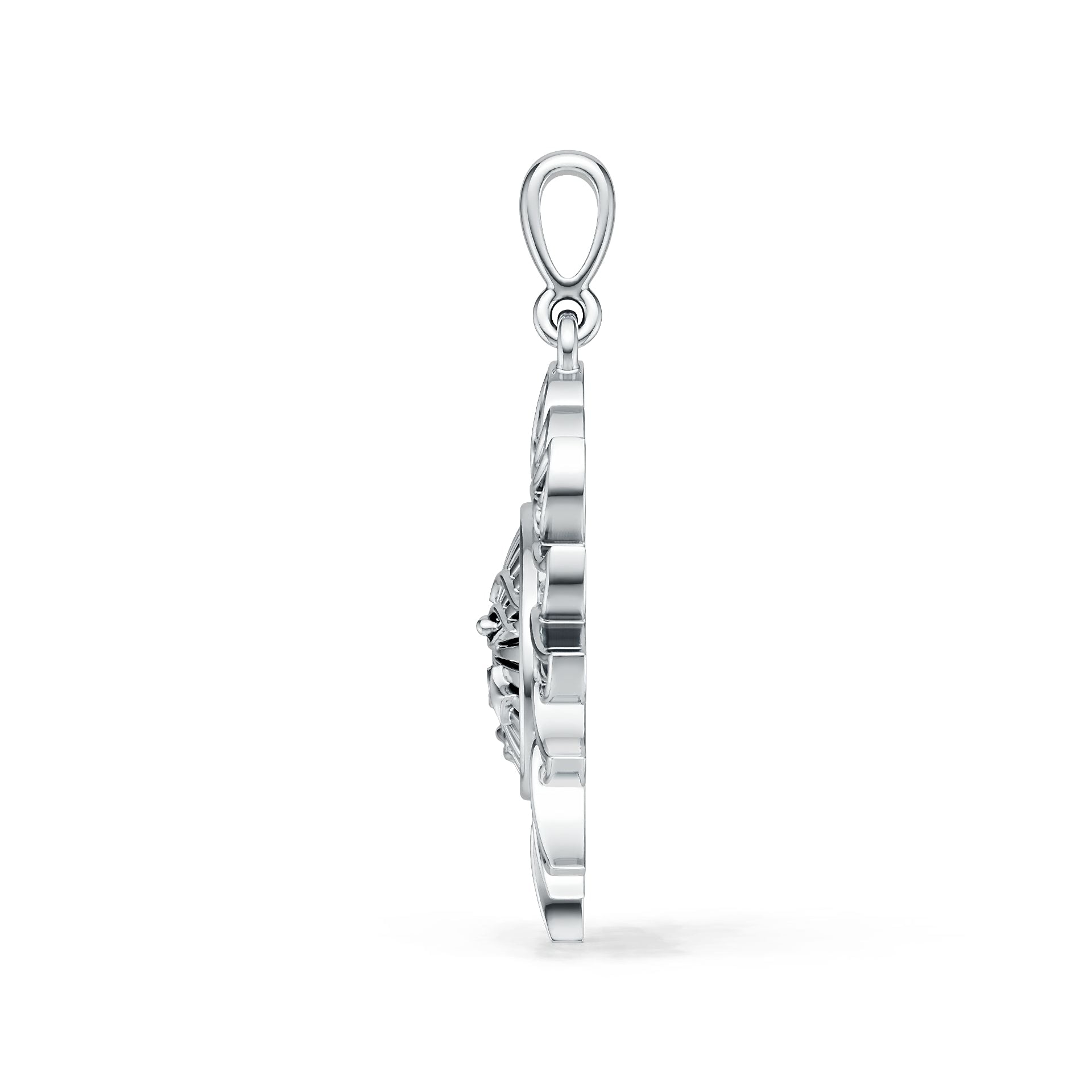 Sterling Silver Pendant Solid Sun Theme DHJ