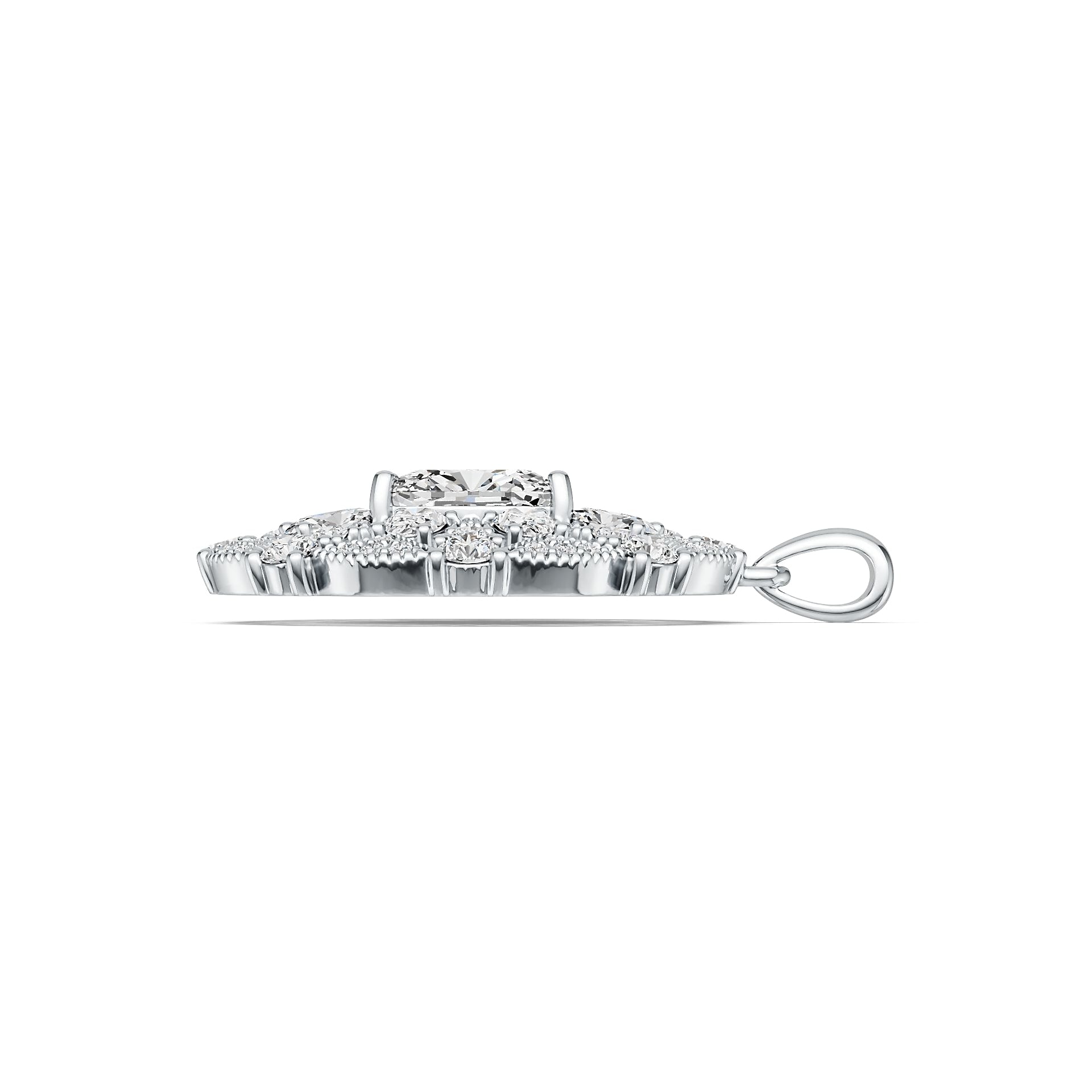 Sterling Silver Semi Mount Pendant Setting Cushion CU 10X8mm DHJ
