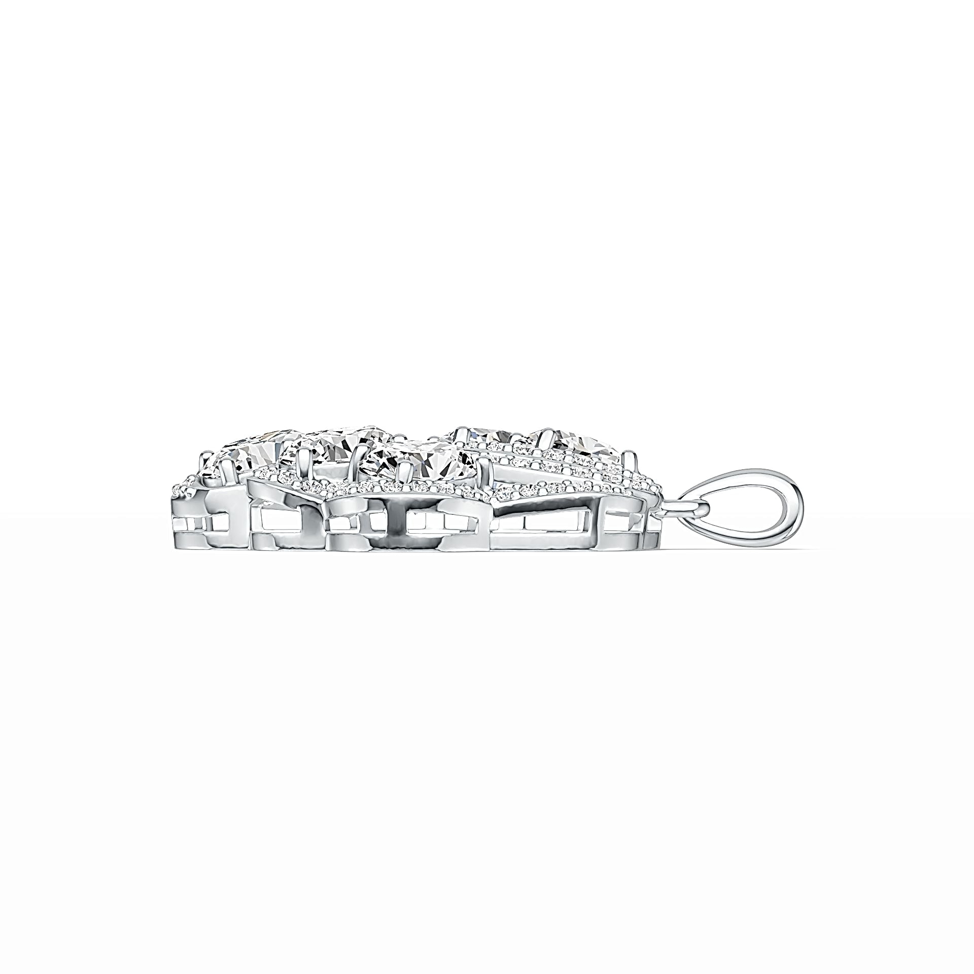 Sterling Silver Semi Mount Pendant Setting Oval OV 7X5mm with White Topaz DHJ