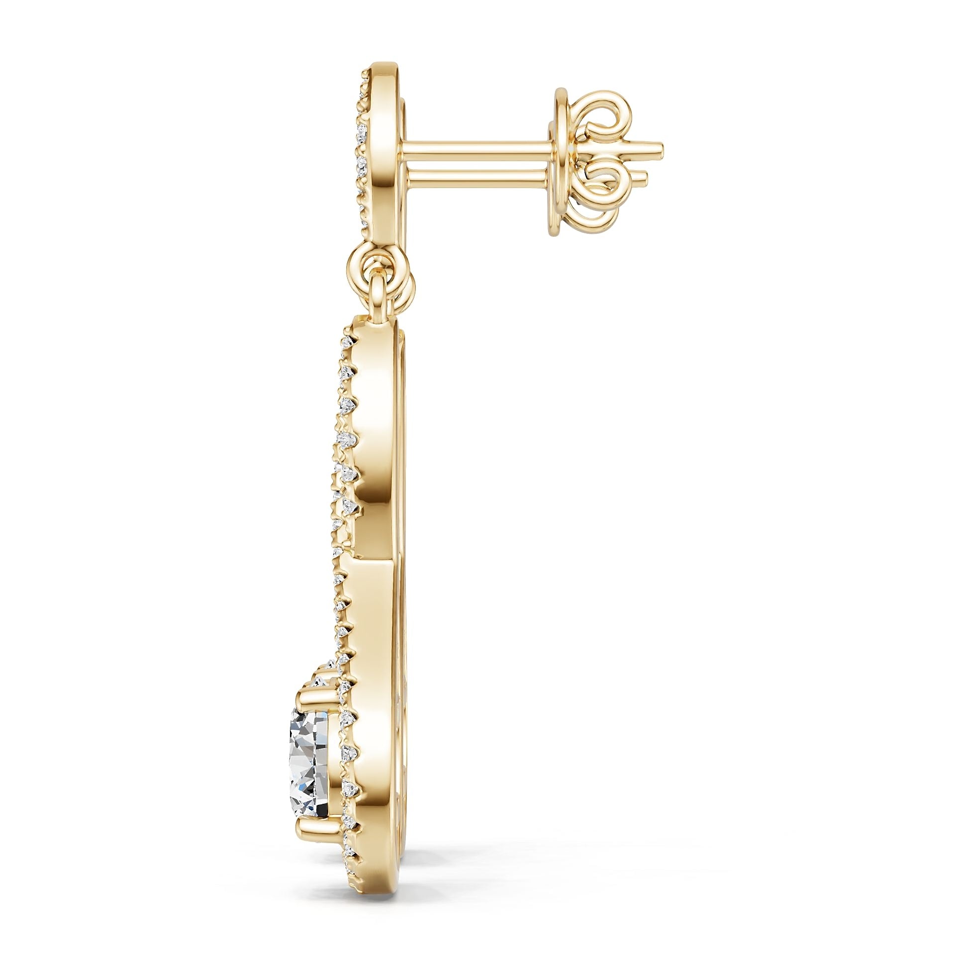 18K Gold Semi Mount Earrings Setting Round Ro 6x6mm Diamond Accent Syz Jewelry