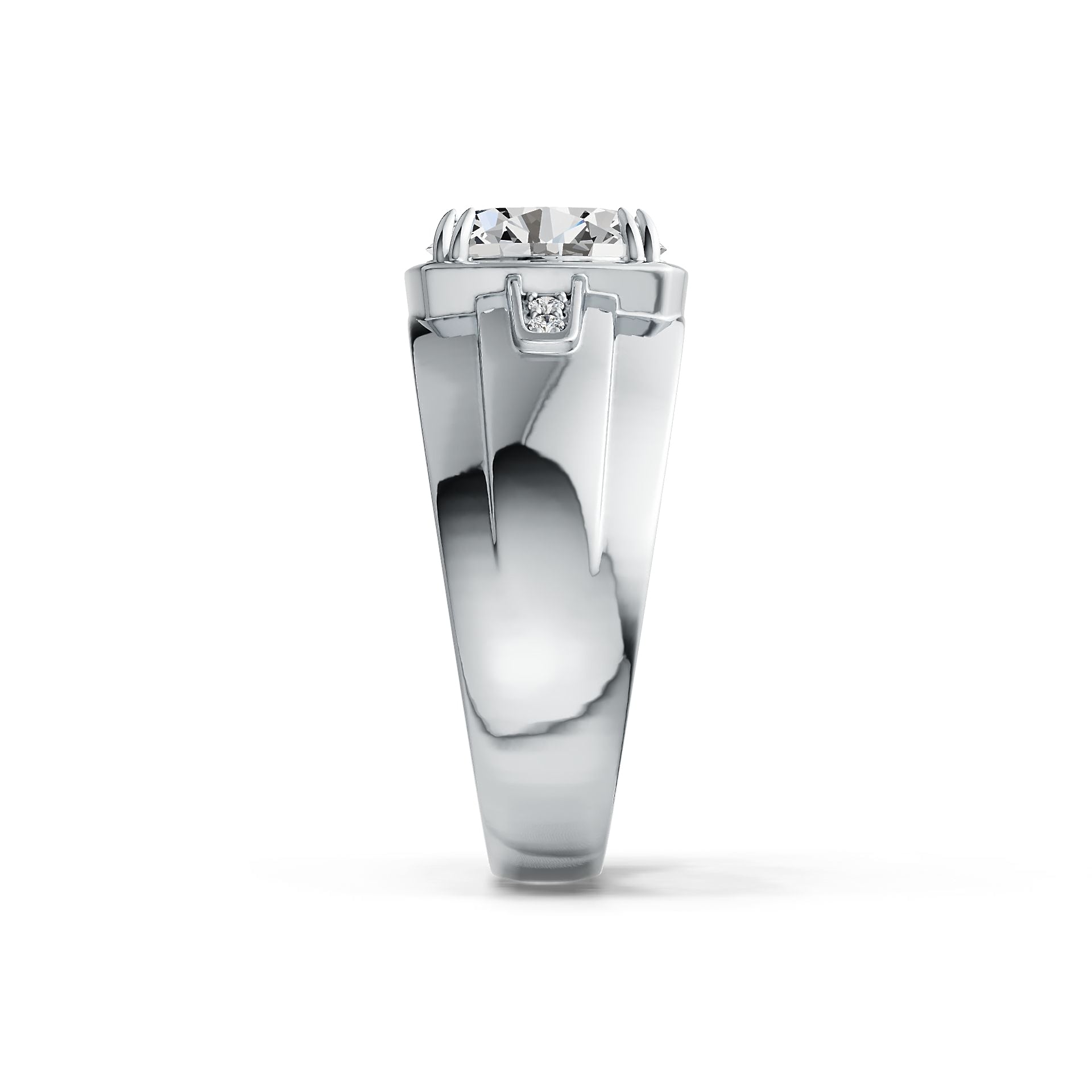 Men's Sterling Silver Semi Mount Ring Setting Oval OV 10X8mm Double Prongs DHJ