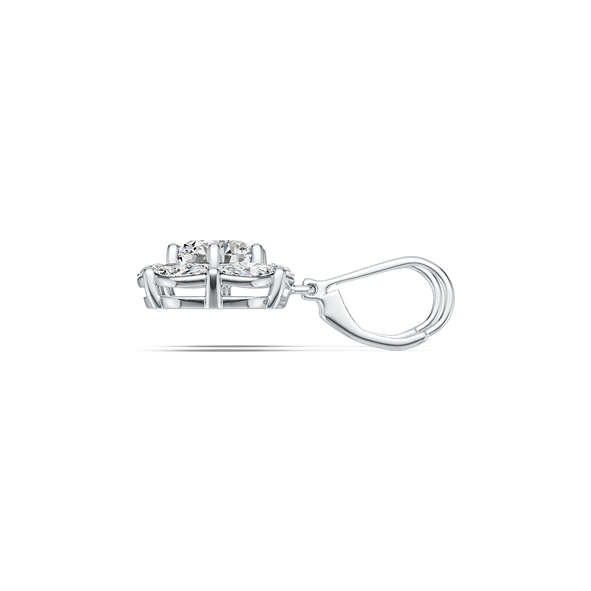 Sterling Silver Semi Mount Earrings Setting Round RD 8X8mm MQ 6X3mm DHJ